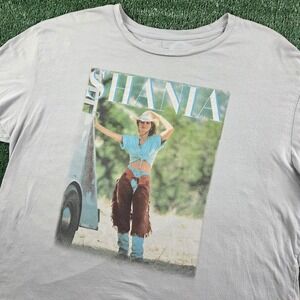 Shania Twain Boxy Cropped Fit T-Shirt Cotton Country Music Concert Womens Large